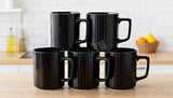 6PCS Japanese Black Ceramic Mug Set – 400ml
