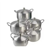 5PCS Belly Pot Set with Lids – Premium Cookware Collection