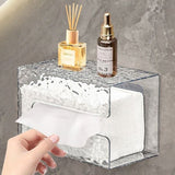 Creative Glacier Pattern Tissue Box Holder – Translucent Wall-Mounted Tissue Dispenser