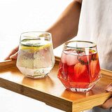 6PC HEXAGONAL GLASS SET – 300ML STYLISH DRINKING GLASSES