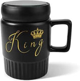 King & Queen Ceramic Mug Set – Elegant Couple Coffee & Tea Mugs for Home or Gifting