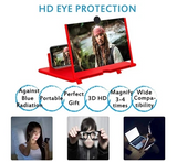 12" PHONE SCREEEN AMPLIFIER–3D HD Mobile Phone Magnifier Projector Screen for Movies, Videos, and Gaming–Foldable Phone Stand with Screen Amplifier–Supports ALL Smartphones